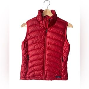 Patagonia goose down puffer vest red xs